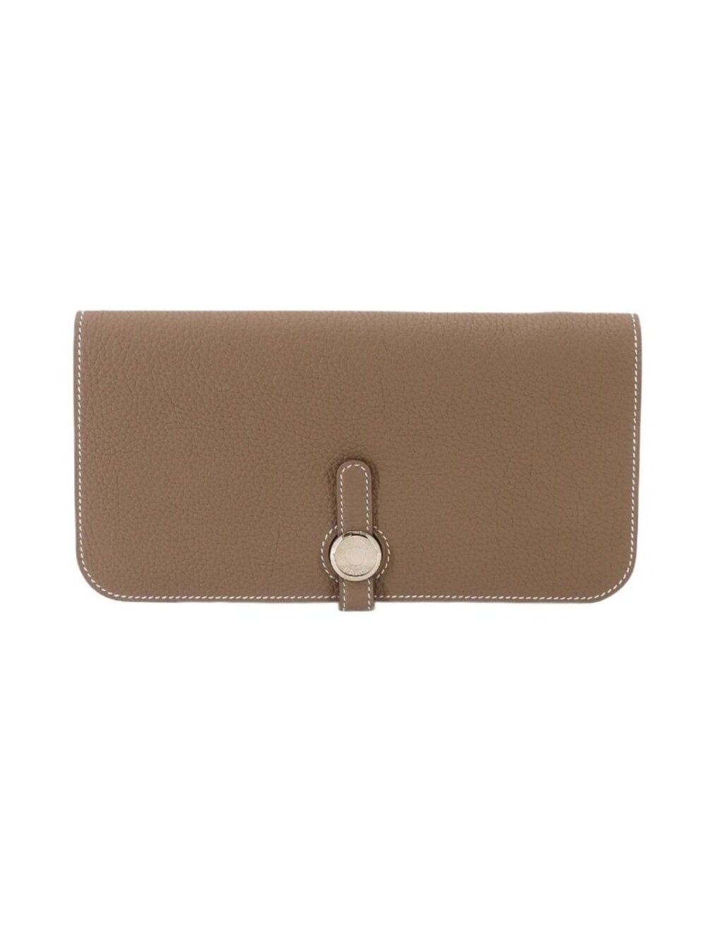 Hermes Dogon Long Bifold Wallet Togo Etoupe Silver